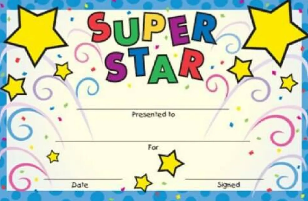 Back to School 'Super Star' Recognition Rewards for Kids, 36pc, 8.5'' W x 5.5'' H