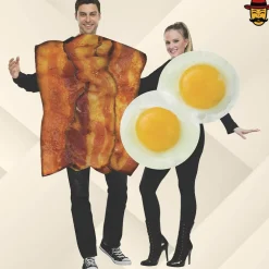 Bacon And Eggs Couples Halloween Costume Set Funny Tunic Fits Most Up To 6ft