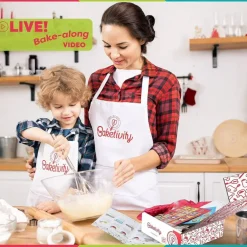 Baketivity Kids Bagels Baking Kit – DIY Bread Making Set with Pre-Measured Ingredients, Activity Book & Game, Makes 8 Homemade Bagels, Kosher