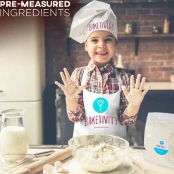 Baketivity Kids Baking DIY Activity Kit - Bake Delicious Confetti Muffins with Pre-Measured Ingredients – Best Gift Idea for Boys and Girls Ages 6-12