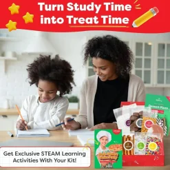 Baketivity No-Bake Dessert Pizza Kids Baking Kit with STEAM Activities | Pizza Party Baking Set with Pre-Measured Ingredients