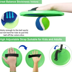 Ball Catch Set Games Toss Paddle - Beach Toys Back Yard Outdoor Pool Backyard Camping Throw Age 3 4 5 6 7 8 9 10 11 12 Years Old Boys Girls Kids Adults Family Pink Blue Gifts 2 Pack