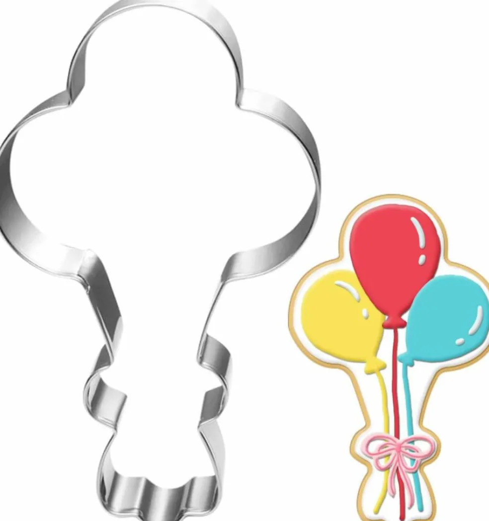 Balloon Cookie Cutter-4.5 Inch-Diswasher Safe-Metal Bunch Cookie Cutter Shape for Baking