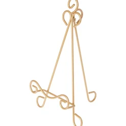 Bard's Gold-toned Metal Easel, 13" H x 7.5" W x 8" D (For 9" - 11.5" Plates)