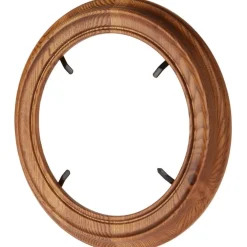 Bard's Red Oak Finish Round Wall Mountable Plate Frame, 11.25" H x 11.25" W x 0.5" D (For 8.25" - 9.25" Plates)