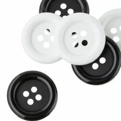 1.375" Basic Buttons, Black & White by Loops & Threads®