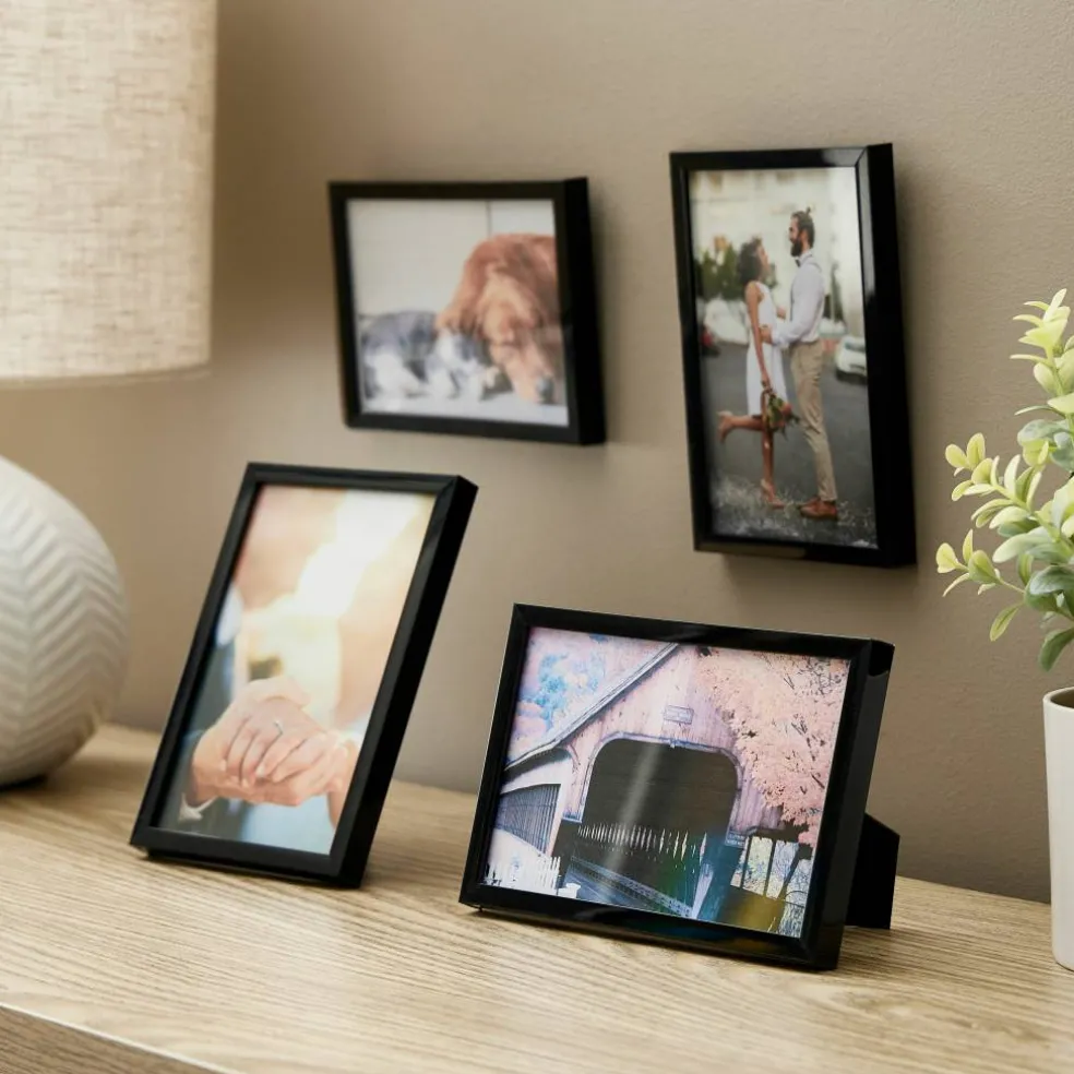 Basics 4 Pack 4" x 6" Black Multipurpose Frames by Studio Décor®
