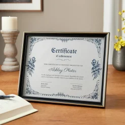 Basics 8.5" x 11" Black & Gold Multipurpose Document Frame by Studio Décor®