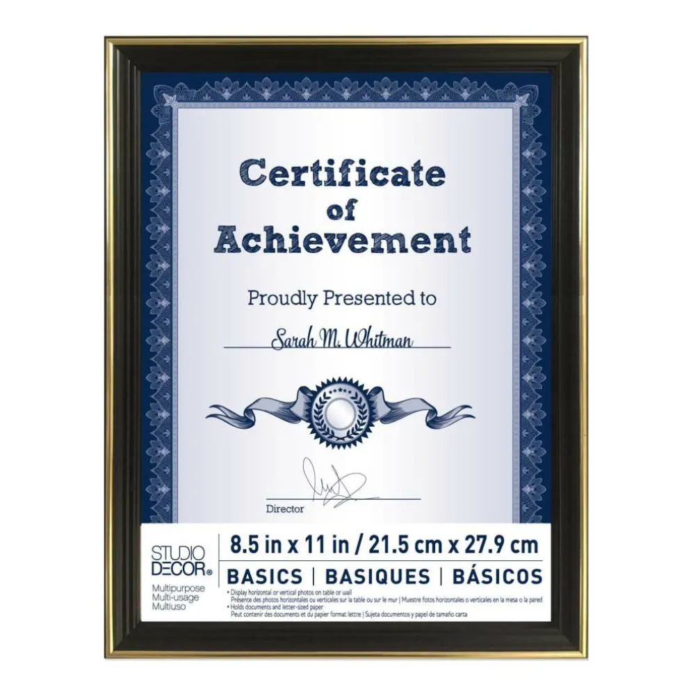 Basics 8.5" x 11" Black & Gold Multipurpose Document Frame by Studio Décor®
