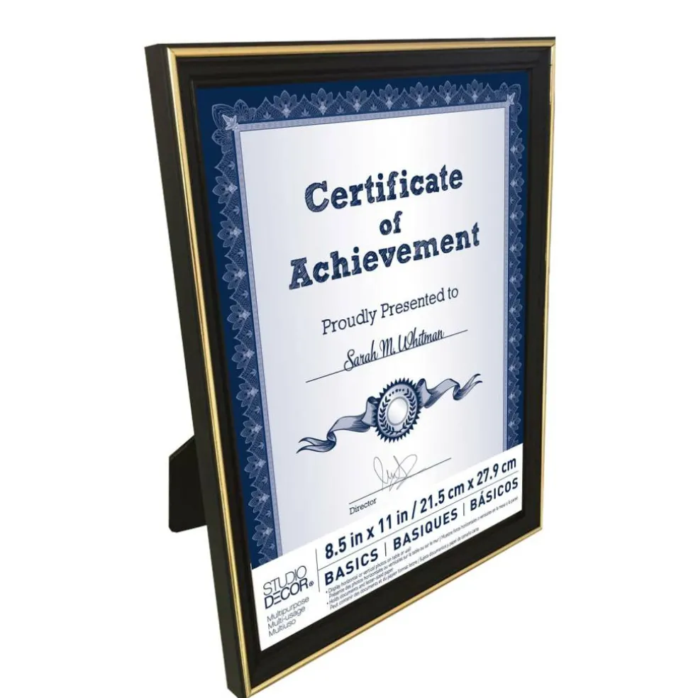 Basics 8.5" x 11" Black & Gold Multipurpose Document Frame by Studio Décor®