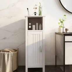 Bathroom Adjustable Shelf Floor Storage Cabinet with Door