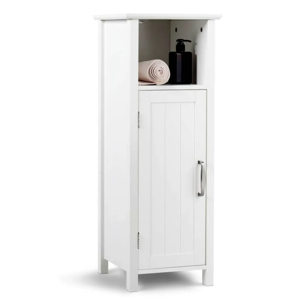Bathroom Adjustable Shelf Floor Storage Cabinet with Door