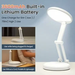 Battery Operated Lamp Rechargeable Lamp Foldable & Portable Light, 8 Brightness Dimmable Cordless Lamp Rechargeable Light Wireless Lamp Mini Lamp, Battery Lamp Battery Lights Nail Light for Desk, LED