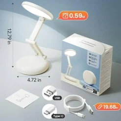 Battery Operated Lamp Rechargeable Lamp Foldable & Portable Light, 8 Brightness Dimmable Cordless Lamp Rechargeable Light Wireless Lamp Mini Lamp, Battery Lamp Battery Lights Nail Light for Desk, LED