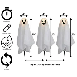 Battery-Operated Lighted Ghosts - Set of 3