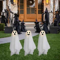 Battery-Operated Lighted Ghosts - Set of 3