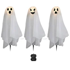 Battery-Operated Lighted Ghosts - Set of 3