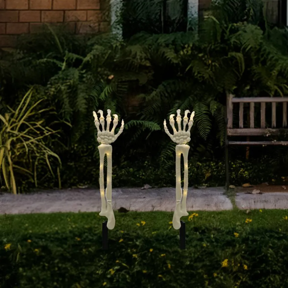 Battery-Operated Lighted Skeleton Arms - Set of 2