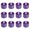 Battery-Operated Tea Light Candles, Purple - Set of 12