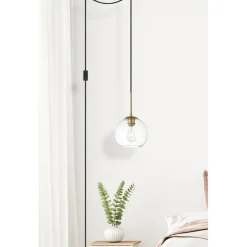 Baxter 1 Light brass plug-in pendant With Clear Glass