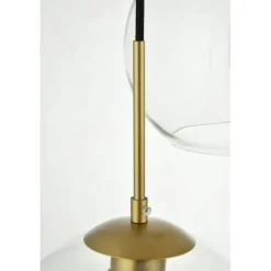 Baxter 3 Lights Brass Pendant With Clear Glass