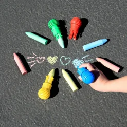 BAZIC Assorted Color Jumbo Sidewalk Chalk, With Holder