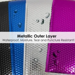 BAZIC #2 Assorted Color Metallic Bubble Mailers, 8.5 x 11.25 in, 4 Pack