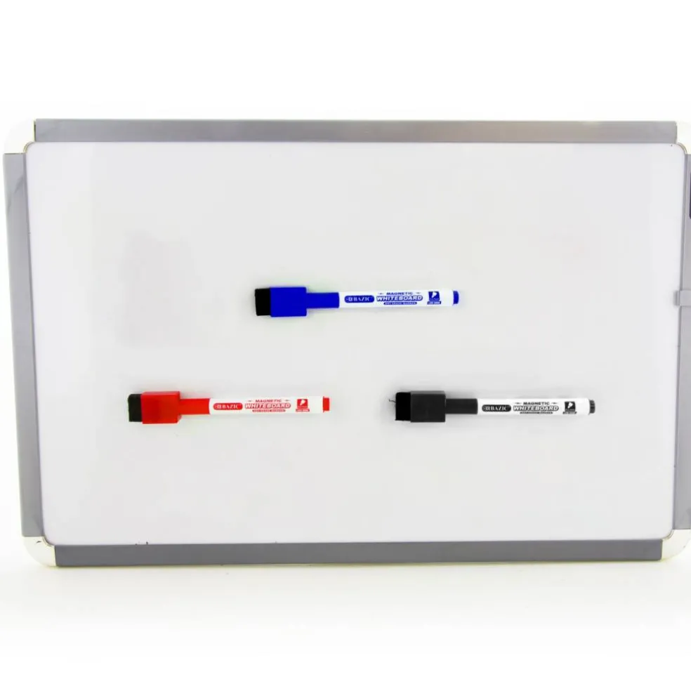 BAZIC Assorted Magnetic Dry Erase Markers, Fine Tip, 6 Count