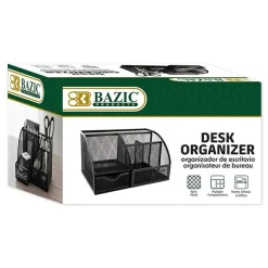 BAZIC Black Wire Mesh Desk Organizer With Drawer for Craft Room and Art Supply Storage