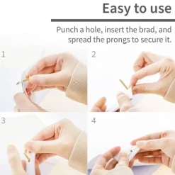BAZIC Brass-Plated Paper Fasteners, 1 in, 100 Count