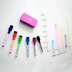 BAZIC Bright Magnetic Dry Erase Markers, Fine Tip, 6 Count