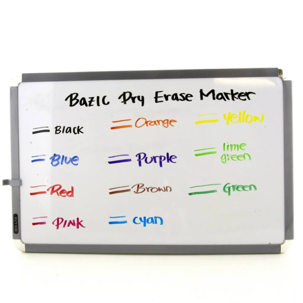 BAZIC Chisel Tip Bright Color Dry-Erase Markers (12/Pack)