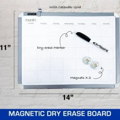 BAZIC CLASSIQUE Magnetic Dry Erase Calendar Board, 11 x 14 in