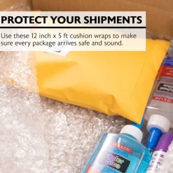 BAZIC Cushion Bubble Wrap Roll, 12 in x 5 ft, for Shipping Moving Packaging