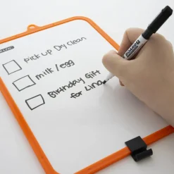 BAZIC Double-Sided Dry Erase Board, 7.4 x 10.3 in, with Marker