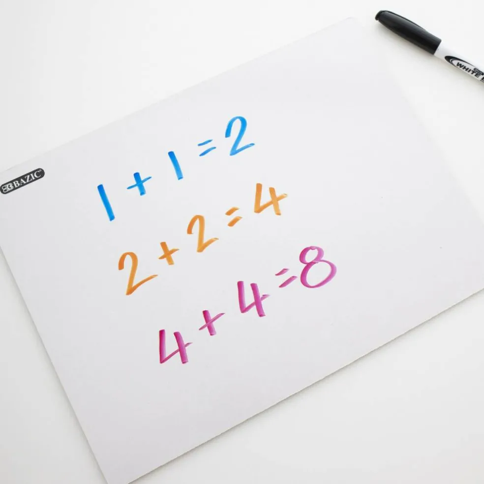 BAZIC Double Sided Dry Erase Learning Board, 9" x 12"