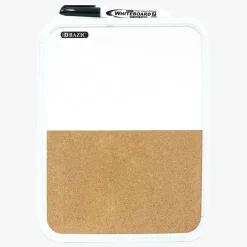 BAZIC Dry Erase and Cork Combo Board, 8.5 x 11 in, with Marker
