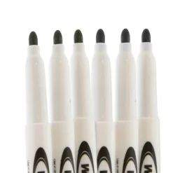 BAZIC Dry-Erase Markers, Fine Point, Black, 4 Count, 24-Pack
