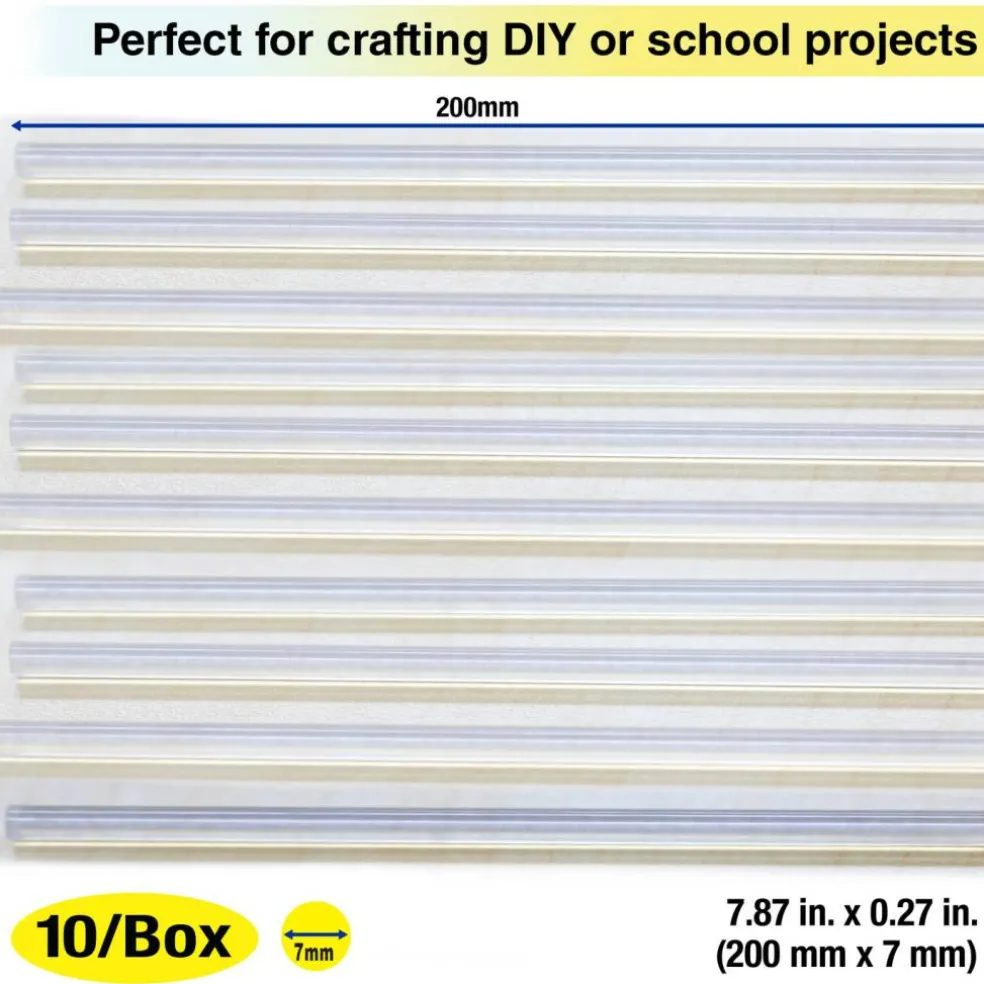 BAZIC Dual Temp Mini Hot Glue Sticks, 7.87 in x 0.27 in, 10 Count