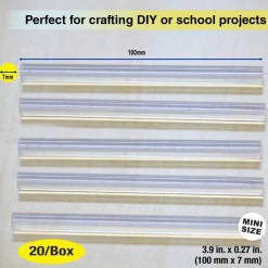 BAZIC Dual Temp Mini Hot Glue Sticks, 3.9 in x 0.27 in, 20 Count