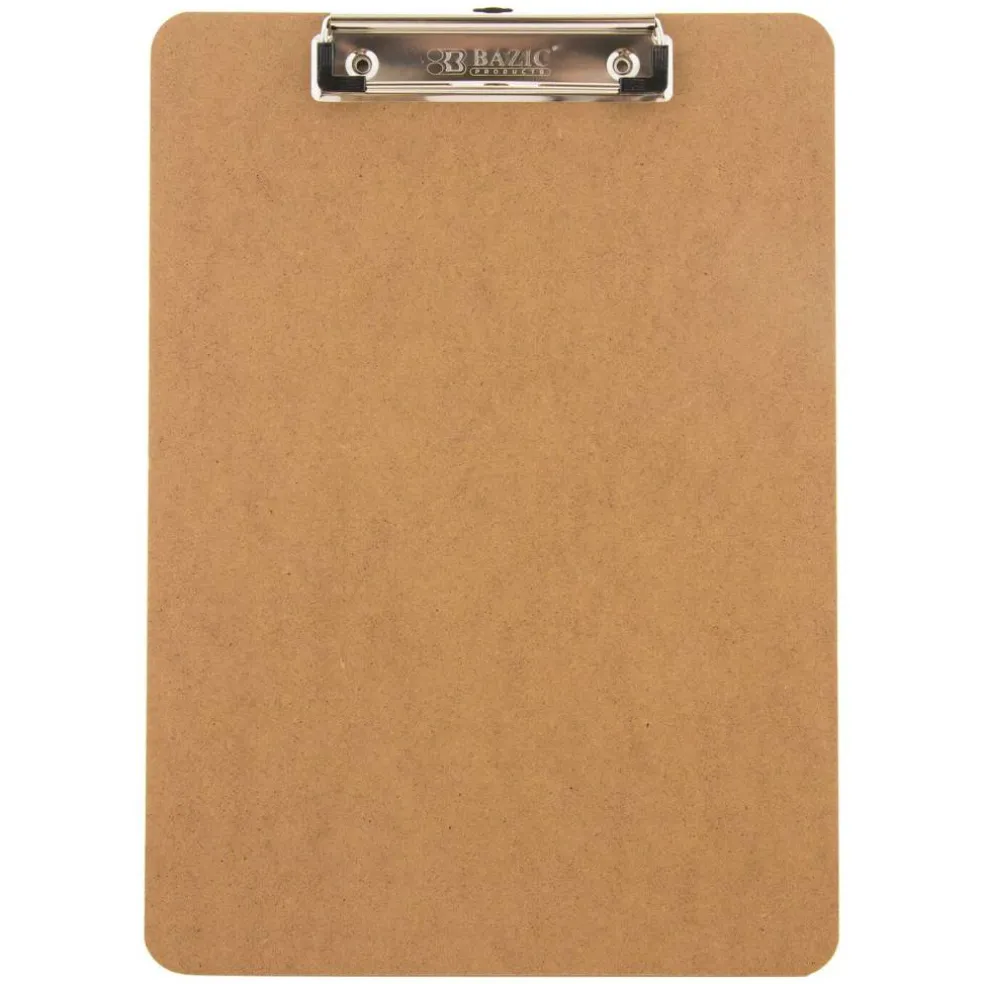 BAZIC Hardboard Clipboard with Low Profile Clip