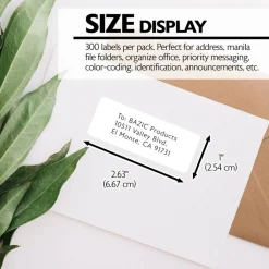 BAZIC Mailing Labels, White, 2-5/8