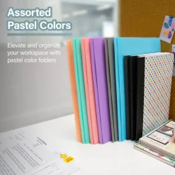 BAZIC Pastel Color Poly 2-Pocket Folder with 3-Prong Fasteners