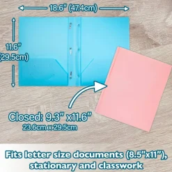 BAZIC Pastel Color Poly 2-Pocket Folder with 3-Prong Fasteners