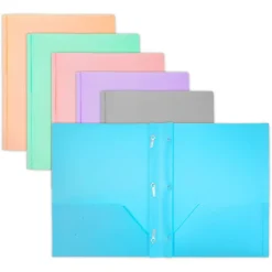 BAZIC Pastel Color Poly 2-Pocket Folder with 3-Prong Fasteners