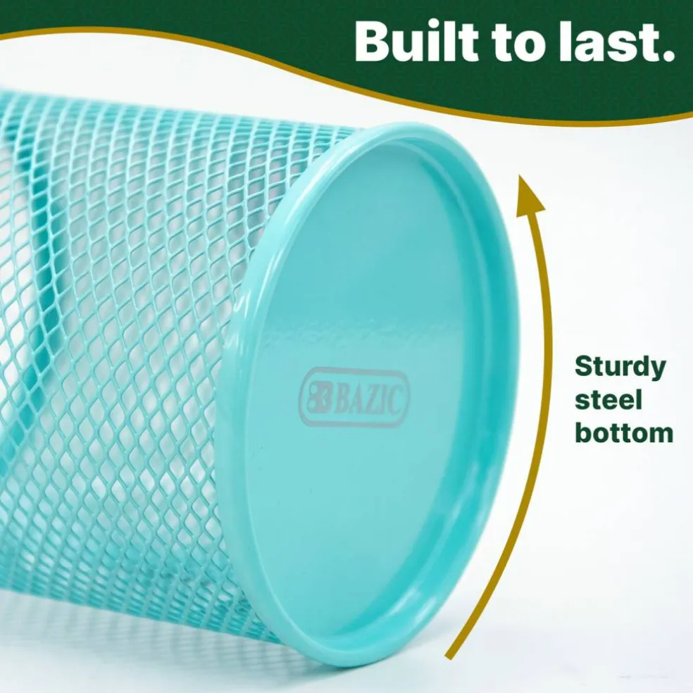 BAZIC Pastel Wire Mesh Pencil Holder Cup for Craft Room Brush and Tool Storage, Assorted