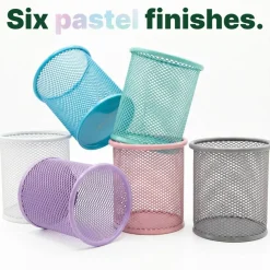 BAZIC Pastel Wire Mesh Pencil Holder Cup for Craft Room Brush and Tool Storage, Assorted