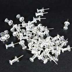 BAZIC Push Pins Clear Transparent (100/Pack)