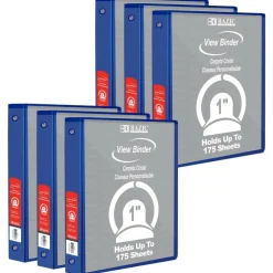 BAZIC® 3 Ring View Binder with Pockets, 6ct.