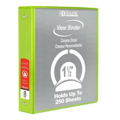 BAZIC® 3 Ring View Binder with Pockets, 6ct.